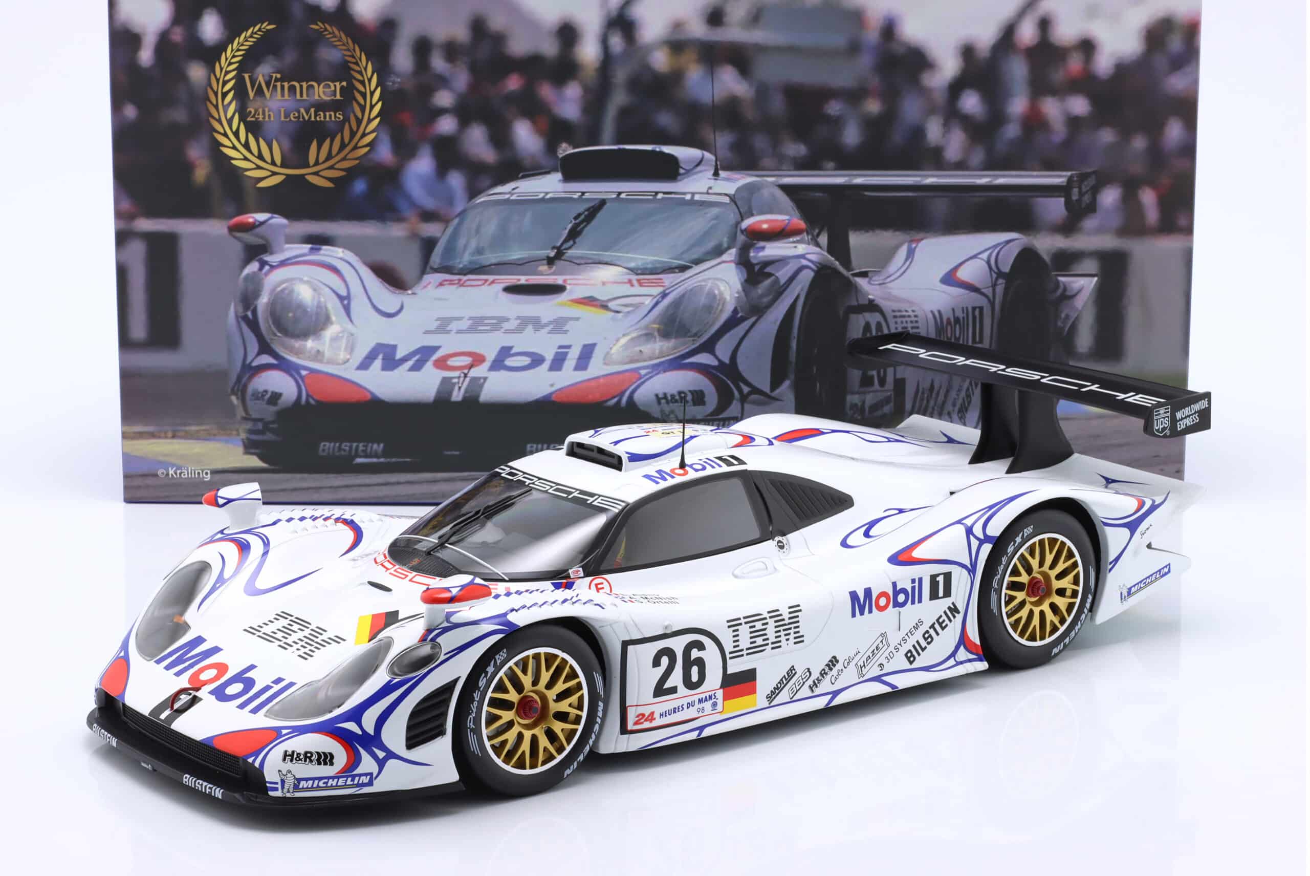 Werk83 1:12 Porsche 911 GT1 No.26 Winner 24h Le Mans 1998 McNish, Aiello, Ortelli - Diecast Model