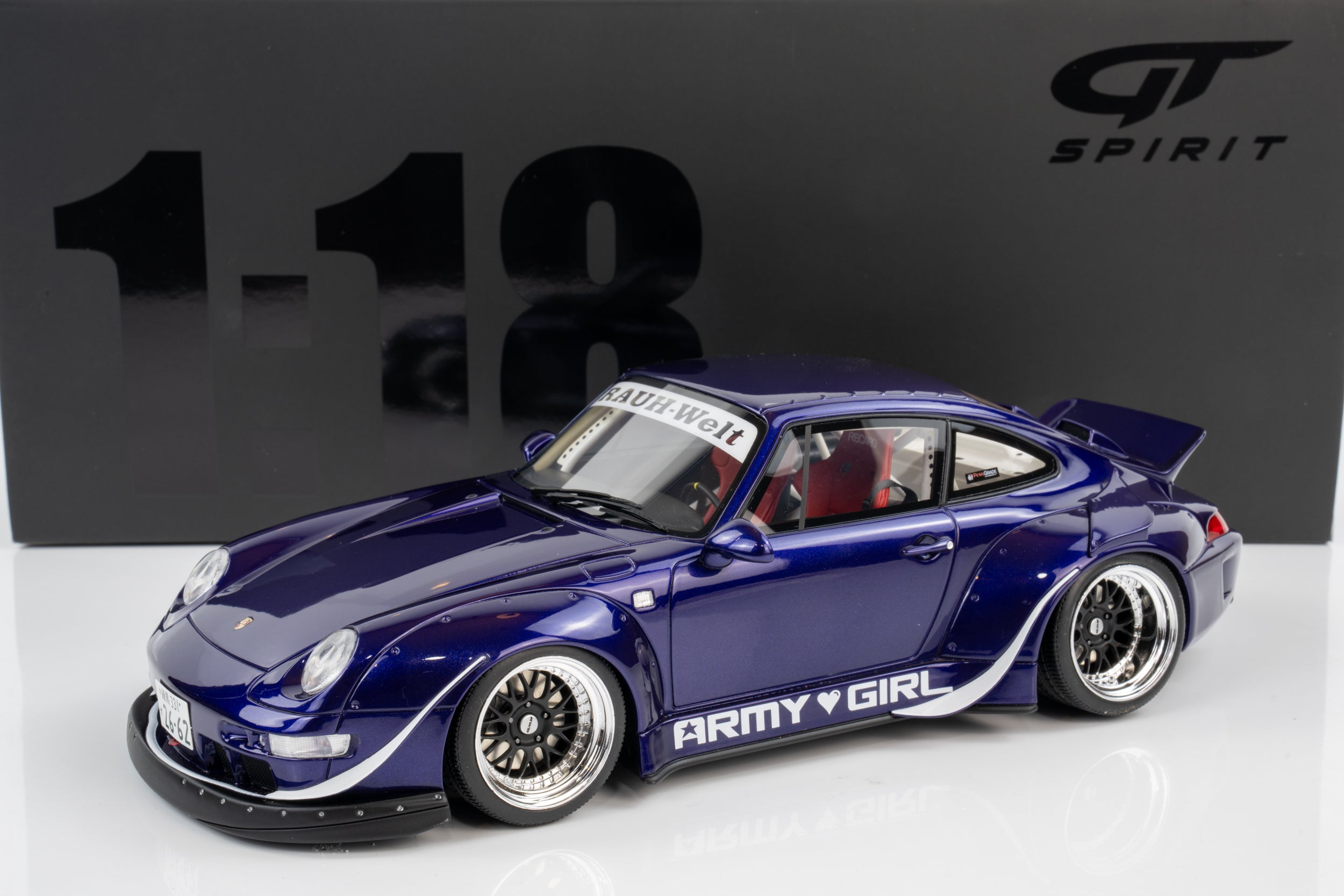 GT Spirit 1:18 Porsche 911 (993) RWB "Army Girl" Purple 2015 Limited Edition Model Car