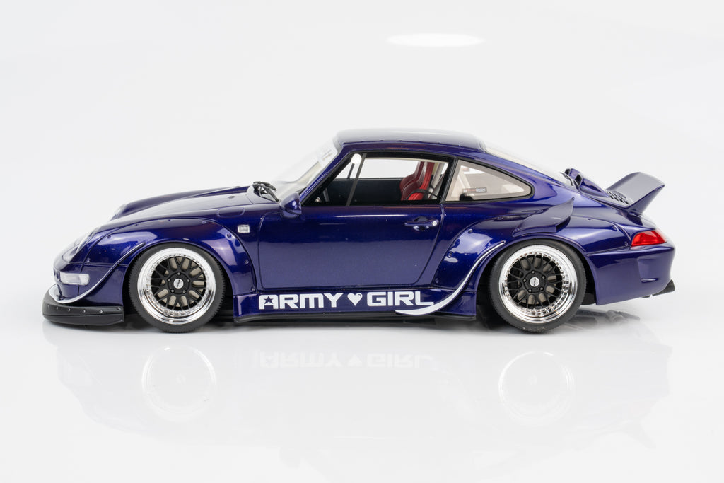 GT Spirit 1:18 Porsche 911 (993) RWB "Army Girl" Purple 2015 Limited Edition Model Car