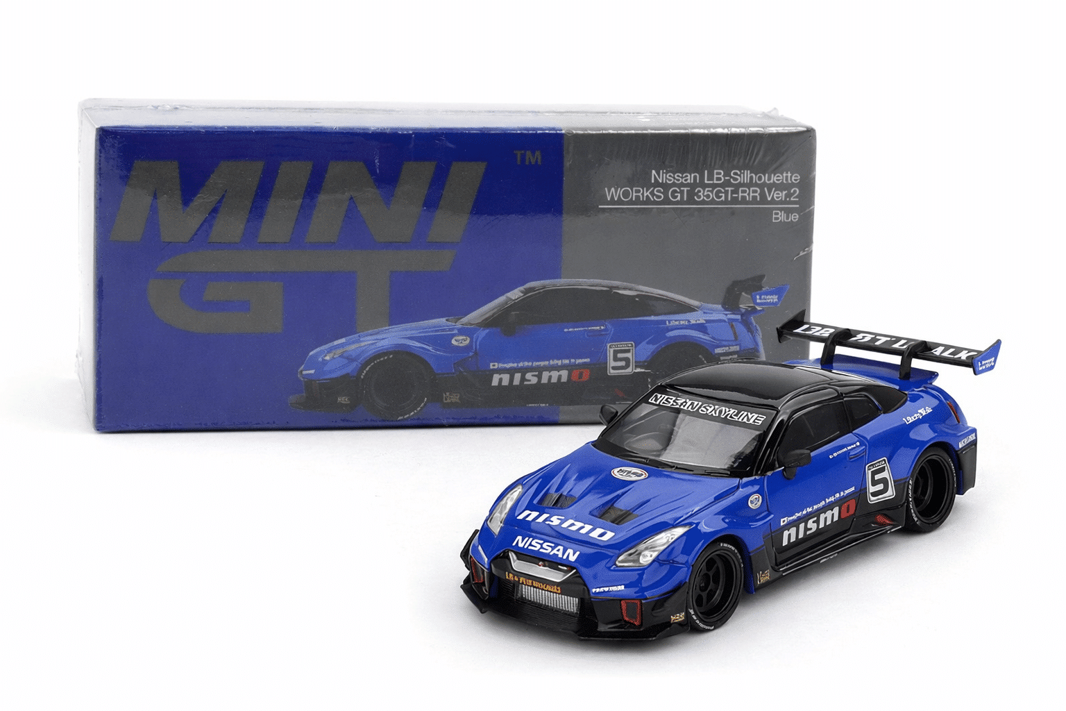Mini GT 1:64 LB Works Nissan 35GT-RR Silhouette Ver.2 Blue (RHD) - Diecast Model