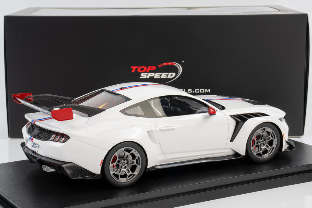 Top Speed 1:18 Ford Mustang GTD Spirit of America White Limited Edition Model Car