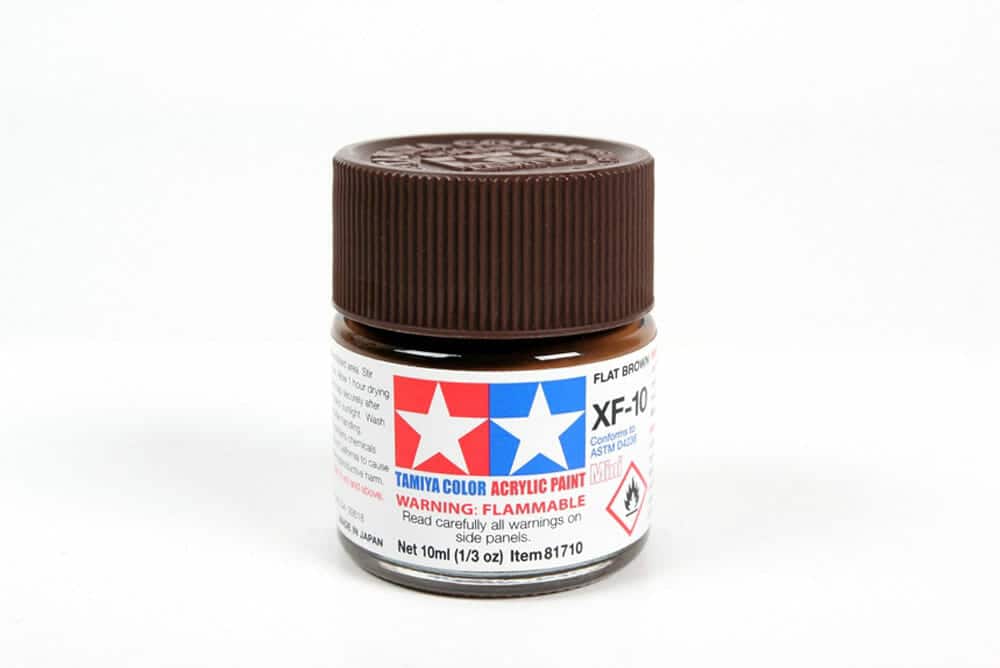 Tamiya - 10ml Acrylic Mini XF-10 Flat Brown Paint (81710)