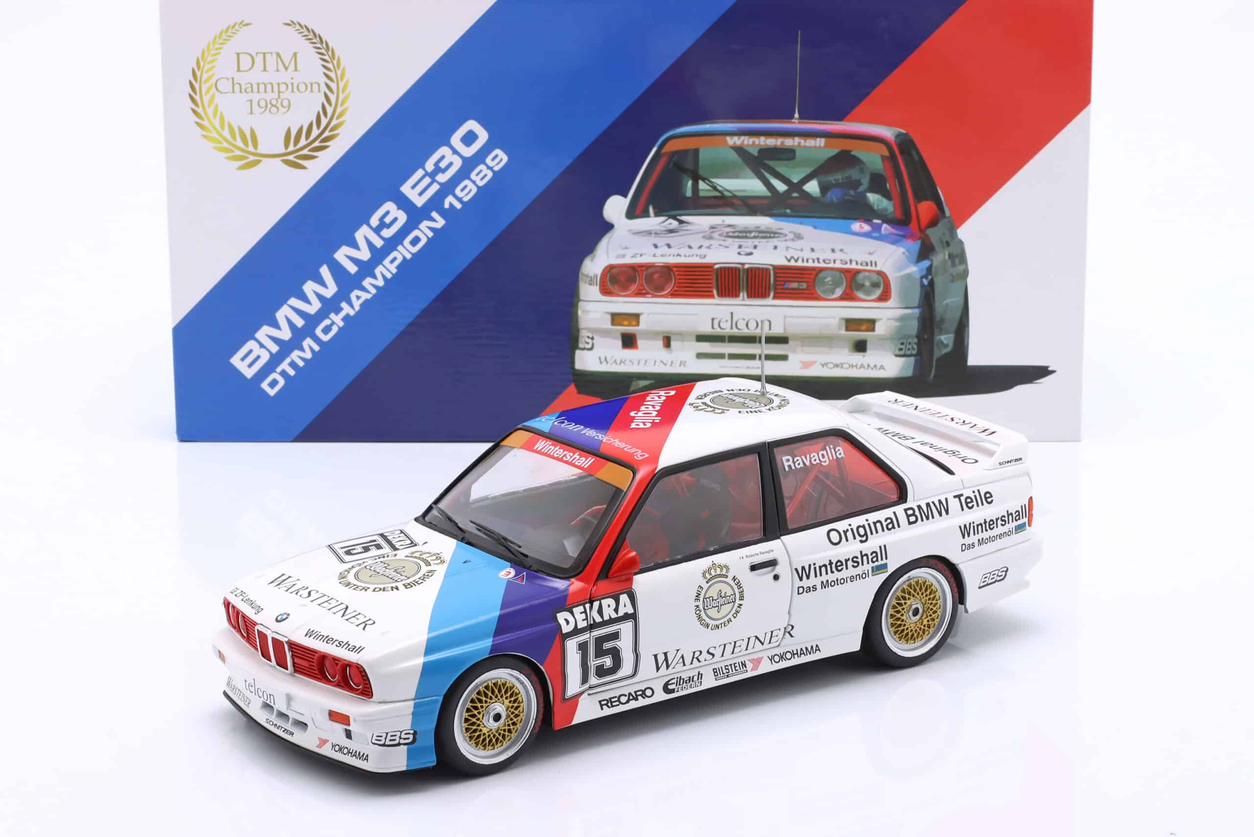Werk83 1:18 BMW M3 (E30) DTM Champion 1989 No.15 Roberto Ravaglia - Diecast Model with Giftbox