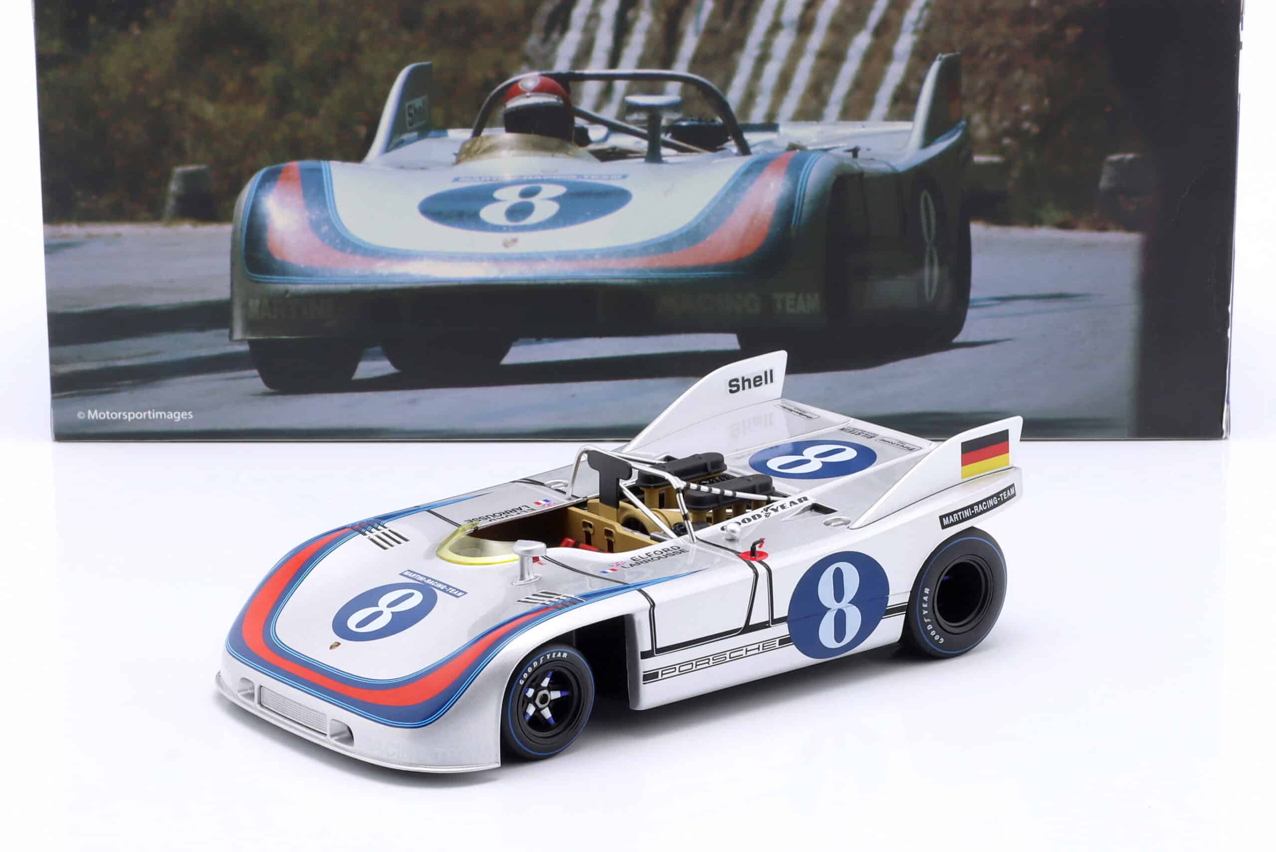 Werk83 1:18 Porsche 908/03 No.8 Martini Targa Florio 1971 G.Larrousse, V.Elford - Diecast Model