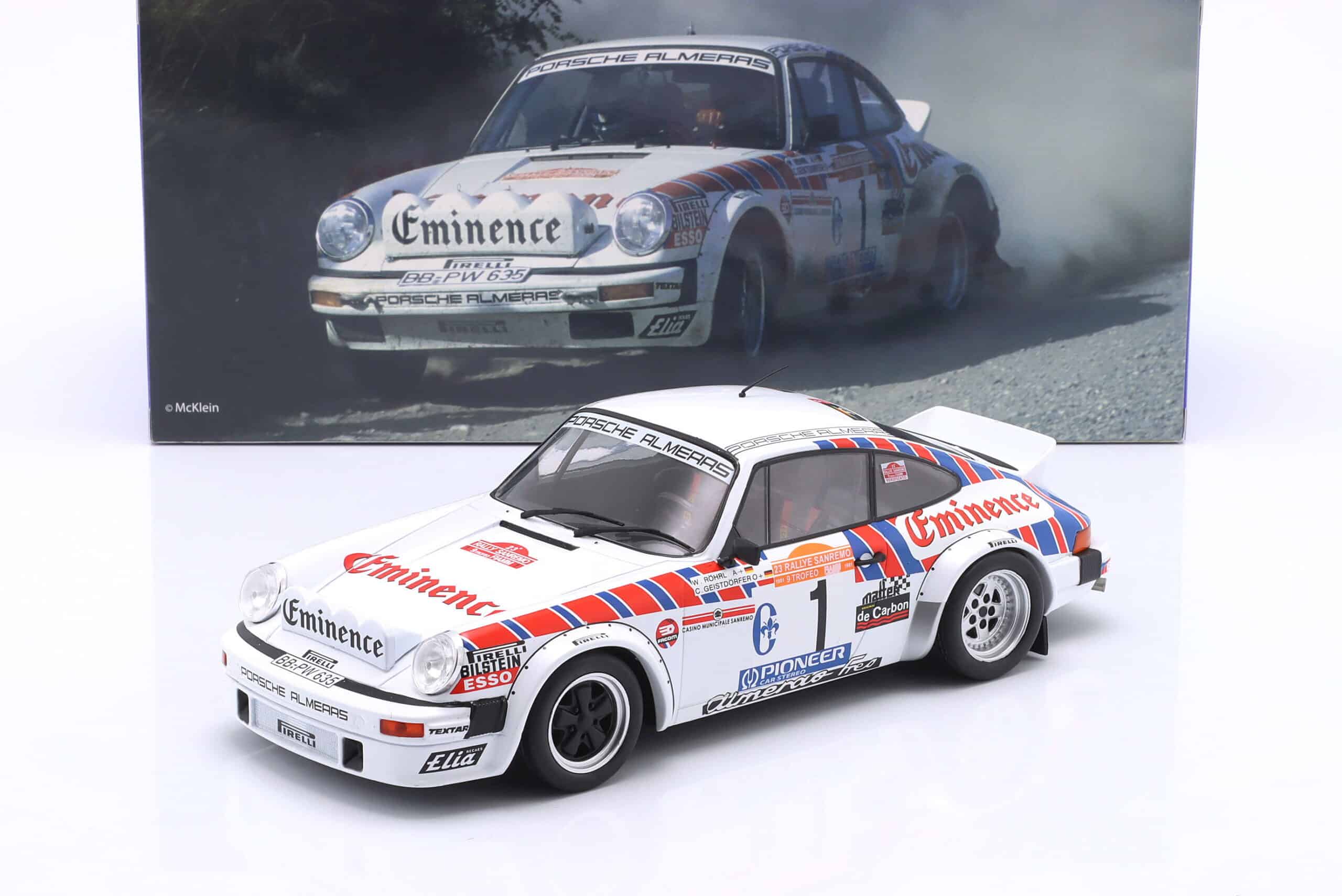 Werk83 1:18 Porsche 911 SC Gr.4 No.1 Walter Rohrl San Remo Rally 1981 - Diecast Model